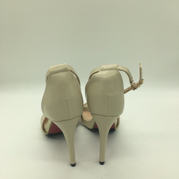 Beige Women Ankle Strap Platfrom Sandals Open Toe High Heels Pumps - Picture 6 of 10